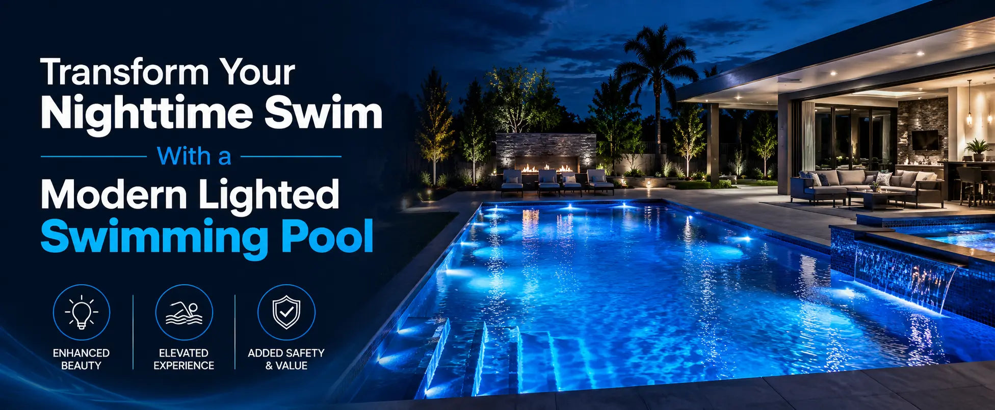Transform Your Nighttime Swim With a Modern Lighted Swimming Pool