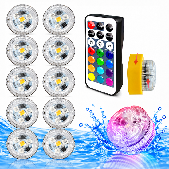 Submersible Led Lights,Enchanted Waterproof LED Discs | Transform Your Pool or Fountain with 16 Colors(RGB) & Timer
