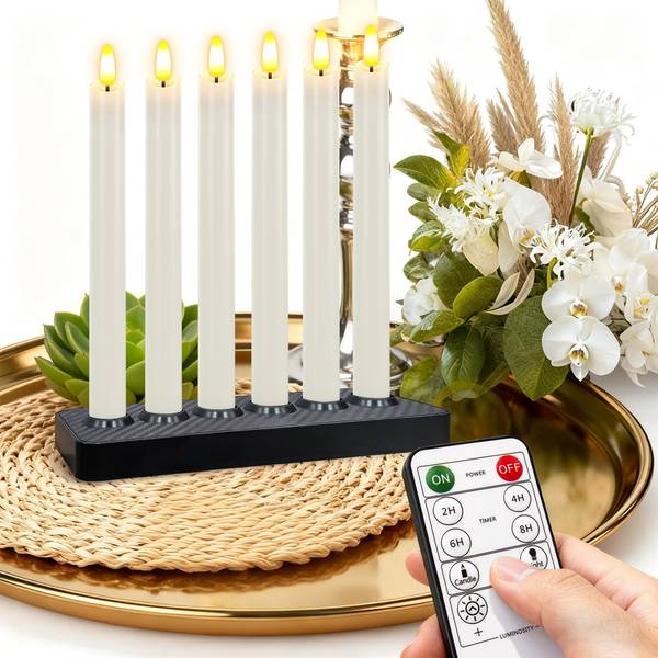 HL Wholesale Rechargeable Flameless Taper Candles | Type-C Charging LED Candlesticks