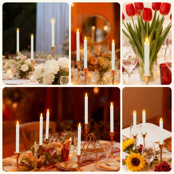 HL Wholesale Rechargeable Flameless Taper Candles | Type-C Charging LED Candlesticks