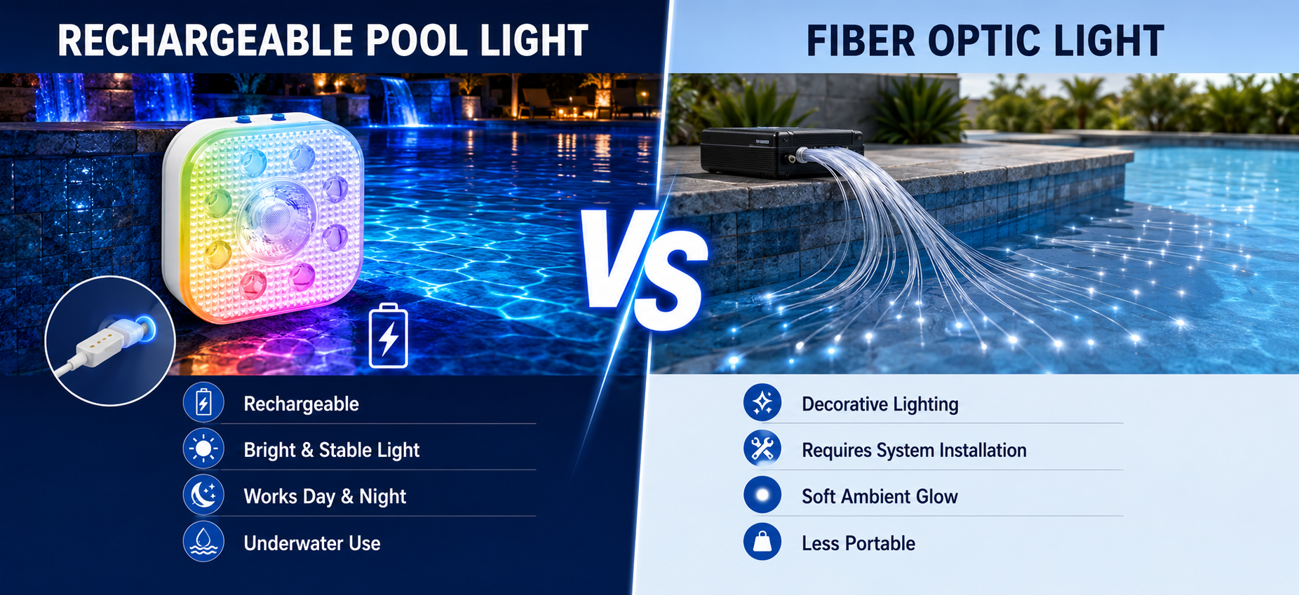 LED vs. Fiber Optic: Which Pool Lights Are Best for You?