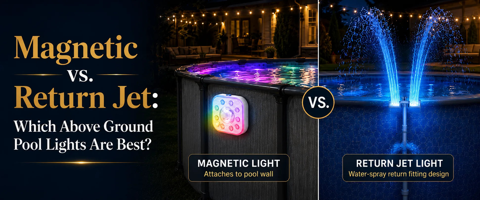 Magnetic vs. Return Jet: Which Above Ground Pool Lights Are Best?