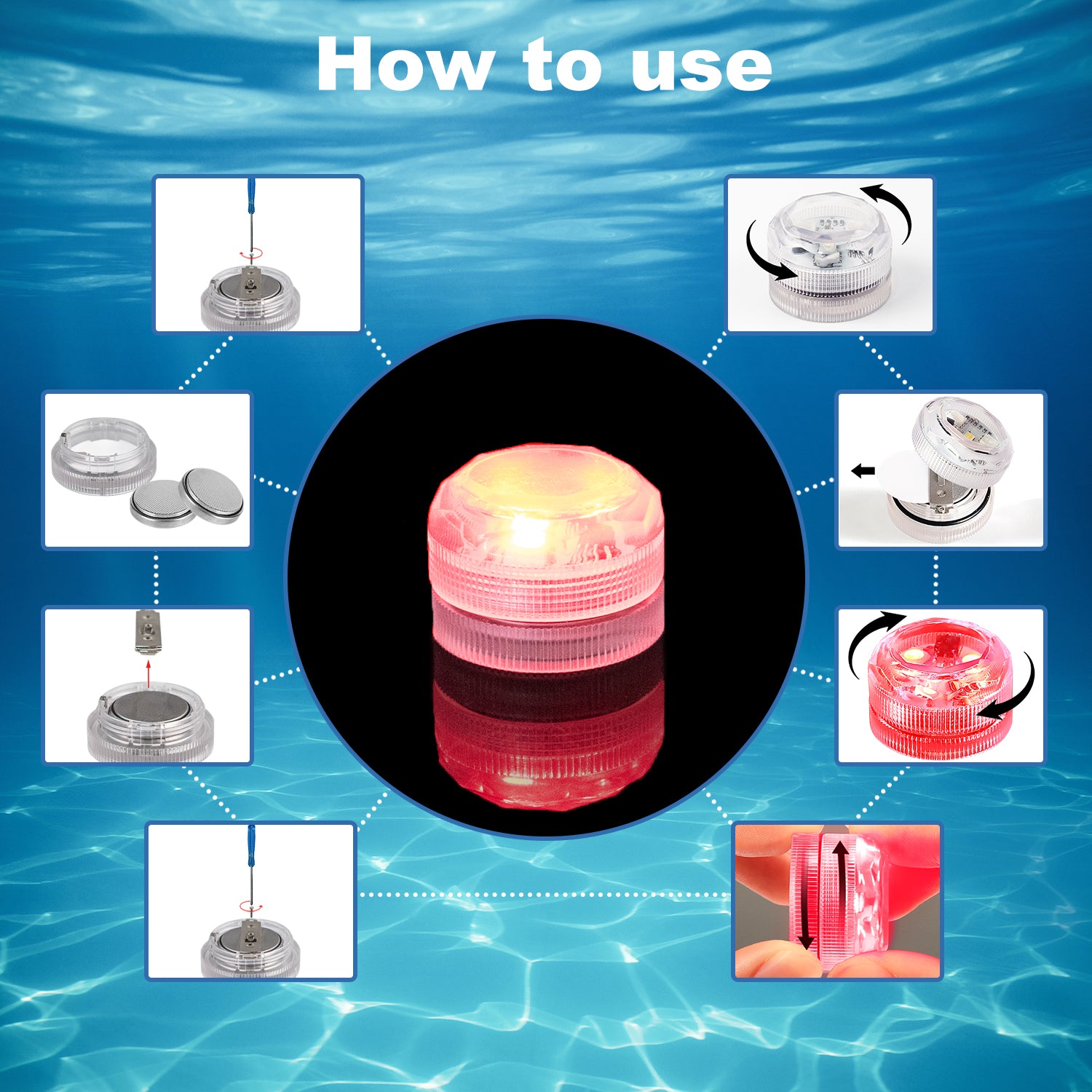 Submersible Led Lights，Enchanted Waterproof LED Discs | Transform Your Pool or Fountain with 16 Colors（RGB） & Timer - Happinesslight