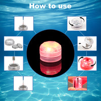 Submersible Led Lights，Enchanted Waterproof LED Discs | Transform Your Pool or Fountain with 16 Colors（RGB） & Timer - Happinesslight