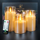 HL Gold Glass Flame-Free Decorative Candles, Realistic Wax Appearance, 3-Pack for Parties, Weddings, and Holiday Table Decorations - happinesslight store