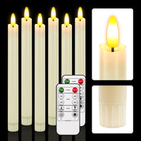 HL Plastic Flameless Taper Candles 6-Pack - Battery Operated Light Candles for Halloween & Christmas Home Decor - happinesslight store