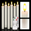HL Plastic Flameless Taper Candles 6-Pack - Battery Operated Light Candles for Halloween & Christmas Home Decor - happinesslight store