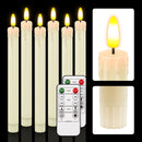 HL Plastic Flame-Free Taper Candles - 6-Pack for Halloween & Christmas Home Decor