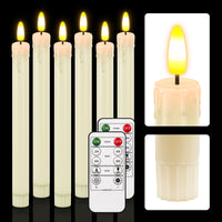 HL Plastic Flame-Free Taper Candles - 6-Pack for Halloween & Christmas Home Decor