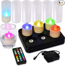 HL Rechargeable Outdoor Tea Lights - Vibrant RGB Candles Set for Halloween, Christmas Parties & Home Decor (6/12-Pack) - Happinesslight
