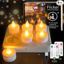 HL Flame-Free Candle Set with Remote Control and Charging Base, 6/12-Pack Rechargeable Battery-Powered Tea Candles - happinesslight store