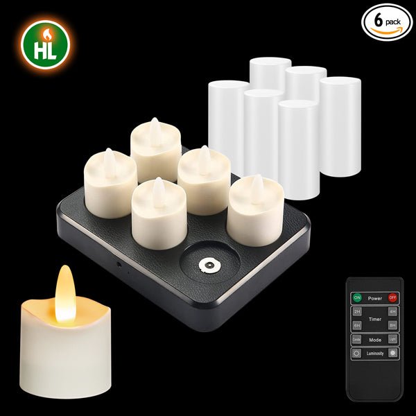 Votive Tea Candles - HL Rechargeable 6/12-Pack for Decor