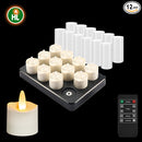 HL Wiederaufladbare LED-Teelichter – 12er-Pack für Hochzeiten, Halloween, Weihnachtsdekoration und Notbeleuchtung