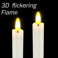 HL Plastic Flameless Taper Candles 6-Pack - Battery Operated Light Candles for Halloween & Christmas Home Decor - happinesslight store