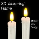 HL Plastic Flameless Taper Candles 6-Pack - Battery Operated Light Candles for Halloween & Christmas Home Decor - happinesslight store