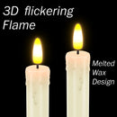 HL Plastic Flame-Free Taper Candles - 6-Pack for Halloween & Christmas Home Decor