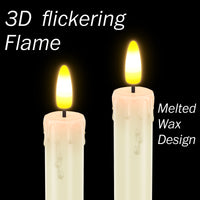 HL Plastic Flame-Free Taper Candles - 6-Pack for Halloween & Christmas Home Decor