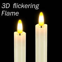 HL Plastic Flame-Free Taper Candles - 6-Pack for Halloween & Christmas Home Decor