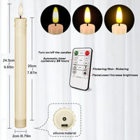 HL Plastic Flameless Taper Candles - 6-Pack Charging for Halloween & Christmas Home Decor