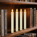 HL Plastic Flame-Free Taper Candles - 6-Pack for Halloween & Christmas Home Decor