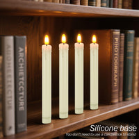HL Plastic Flame-Free Taper Candles - 6-Pack for Halloween & Christmas Home Decor