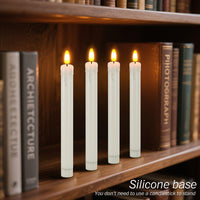 HL Plastic Flameless Taper Candles 6-Pack - Battery Operated Light Candles for Halloween & Christmas Home Decor - happinesslight store