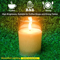 HL Gold Glass Flame-Free Decorative Candles, Realistic Wax Appearance, 3-Pack for Parties, Weddings, and Holiday Table Decorations - happinesslight store