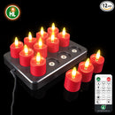 HL Wasserdichte, wiederaufladbare Teelichter – 12-teiliges Set für die Halloween- und Weihnachtsdekoration zu Hause