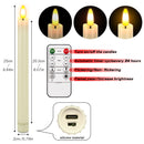 HL Plastic Flame-Free Taper Candles - 6-Pack for Halloween & Christmas Home Decor