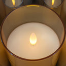 HL Gold Glass Flame-Free Decorative Candles, Realistic Wax Appearance, 3-Pack for Parties, Weddings, and Holiday Table Decorations - happinesslight store