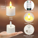 HL Waterproof Rechargeable Tea Candles - 12-Piece Set for Home Halloween and Christmas Decorations - happinesslight store