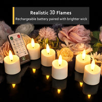 HL Waterproof Rechargeable Tea Candles - 12-Piece Set for Home Halloween and Christmas Decorations - happinesslight store