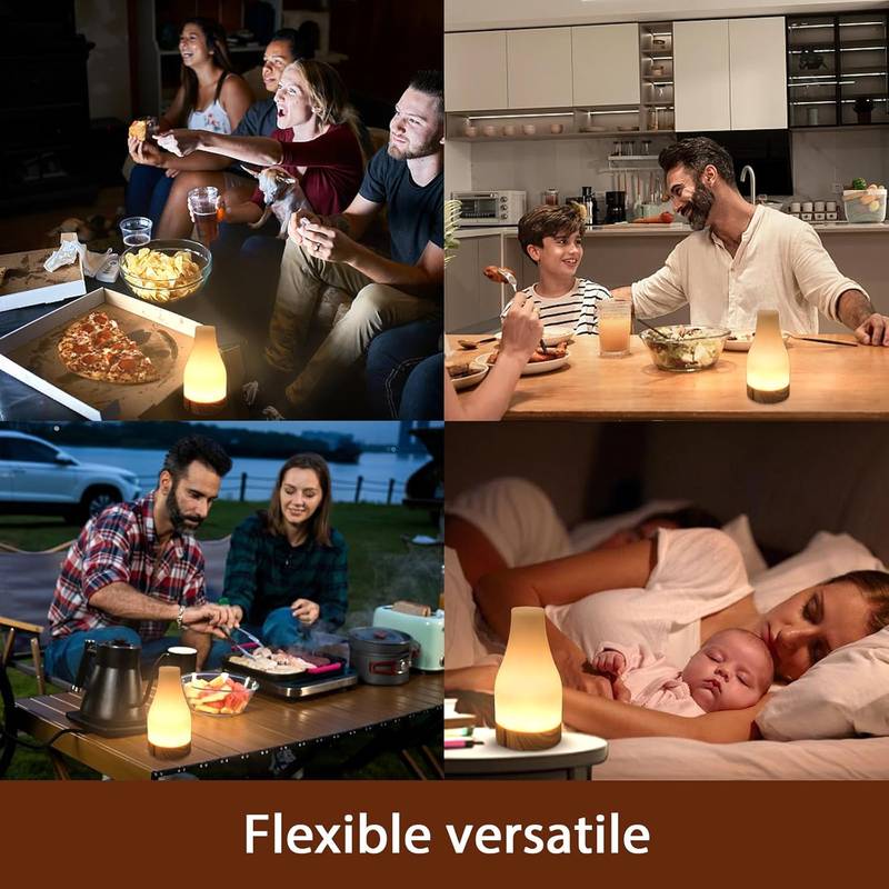 HL Bedside Charging Lamp - Stylish Nightlight for Indoor Plants Low Light, Home, Living Room, Bathroom, Hallway, Camping, and Hotel Use - Happinesslight