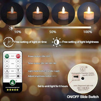 HL Flame-Free Tea Candles with Remote Control and Charging Base - 6/12-Pack for Wedding, Home, and Party Decorations - Happinesslight