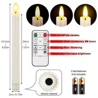 HL Plastic Flameless Taper Candles 6-Pack - Battery Operated Light Candles for Halloween & Christmas Home Decor - happinesslight store