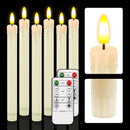 HL Plastic Flameless Taper Candles 6-Pack - Battery Operated Light Candles for Halloween & Christmas Home Decor - happinesslight store