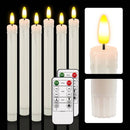 HL Plastic Flameless Taper Candles 6-Pack - Battery Operated Light Candles for Halloween & Christmas Home Decor - happinesslight store