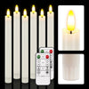 HL Plastic Flameless Taper Candles 6-Pack - Battery Operated Light Candles for Halloween & Christmas Home Decor - happinesslight store