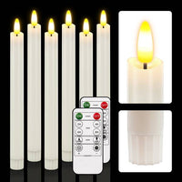 HL Plastic Flameless Taper Candles 6-Pack - Battery Operated Light Candles for Halloween & Christmas Home Decor - happinesslight store