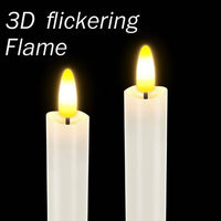HL Plastic Flameless Taper Candles 6-Pack - Battery Operated Light Candles for Halloween & Christmas Home Decor - happinesslight store