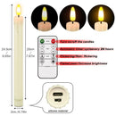 HL Plastic Flameless Taper Candles - 6-Pack for Halloween & Christmas Home Decor - Happinesslight