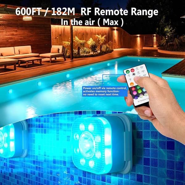 HL Pool Lights - LED Pool Lights, Underwater RGB Spotlights for Above-Ground and In-Ground Pools, Hot Tubs, Ponds, and Fountain Decorations - Happinesslight