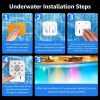 HL Pool Lights - LED Pool Lights, Underwater RGB Spotlights for Above-Ground and In-Ground Pools, Hot Tubs, Ponds, and Fountain Decorations - Happinesslight