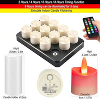 HL Rechargeable Outdoor Tea Lights - Vibrant RGB Candles Set for Halloween, Christmas Parties & Home Decor (6/12-Pack) - Happinesslight