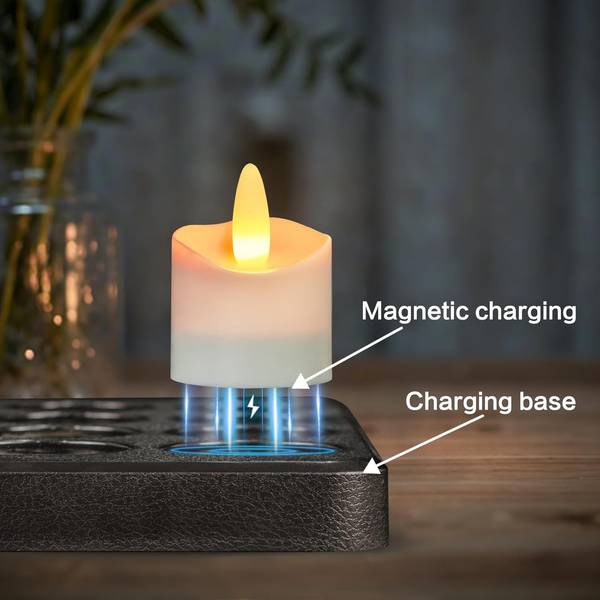 HL Rechargeable Votive Tea Candles - 6/12-Pack for Weddings, Halloween, Christmas Decor, and Emergency Lighting - Happinesslight