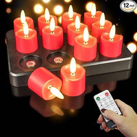 HL Waterproof Battery Operated Candles - 12-Piece Rechargeable Tea Light Set for Home Halloween and Christmas Decorations - Happinesslight