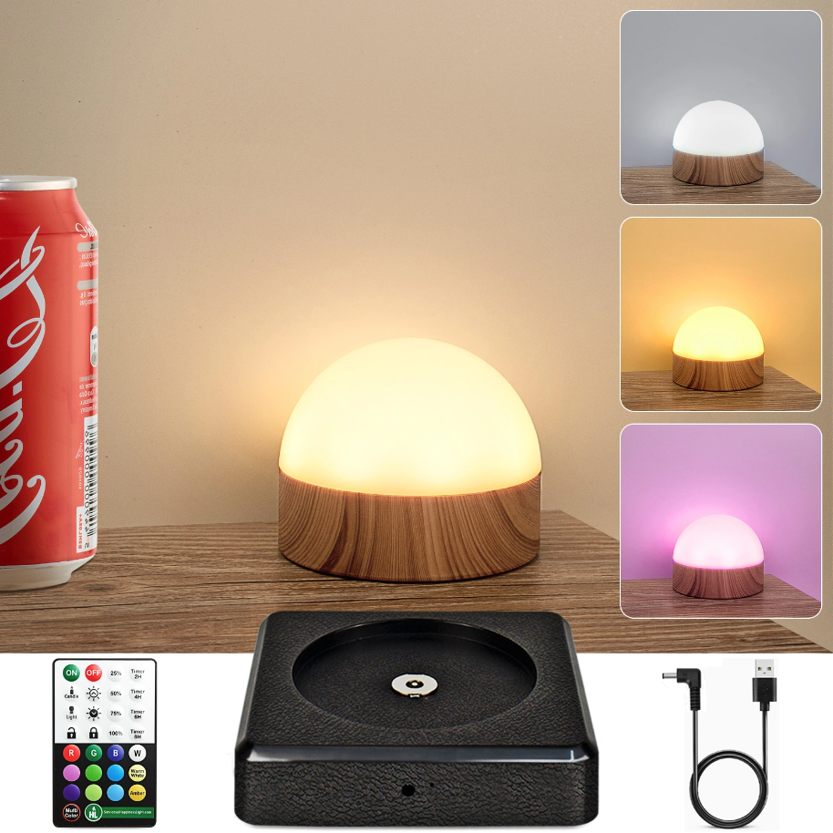 Rechargeable Nightstand Lamps 12 LED Colors Small Table Lamps